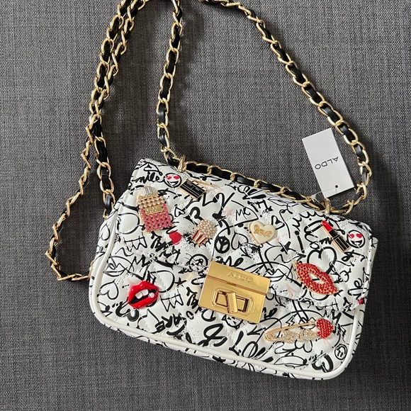 NWT ALDO FLAP QUILTED CROSSBODY SHOULDER BAG PURSE - Picture 4 of 6